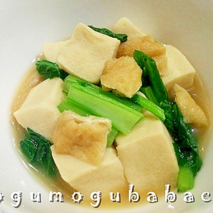 高野豆腐とかぶの茎の煮付け
